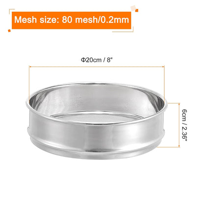 PATIKIL 35 Mesh Lab Sieve, 8" Diameter Test Sieve 304 Stainless Steel Wire Cloth (0.5mm) for Industrial Laboratory