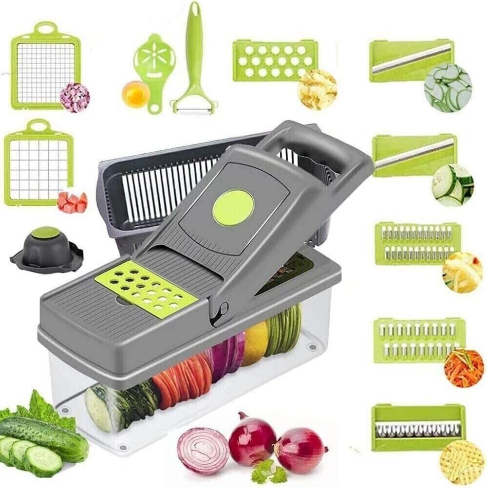 14 In 1 Fruit Vegetable Slicer Cutter Food Onion Veggie Dicer Chopper Kitchen