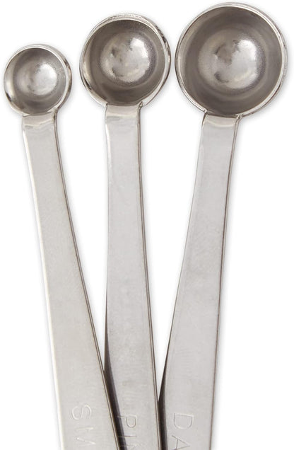 RSVP International Endurance Kitchen Collection Measuring Tools, Dishwasher Safe, Smidgen, 3 Piece, Stainless Steel