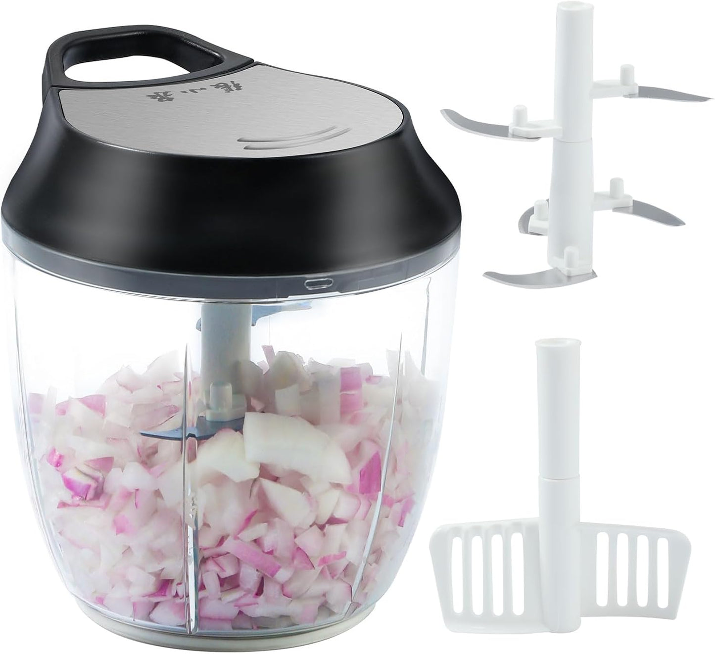 Manual Vegetable Chopper Hand String Garlic Mincer Onion Cutter Manual Food Processor for Ginger, Chili, Fruit, Meat, Nuts Food Chopper 550ml