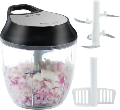 Manual Vegetable Chopper Hand String Garlic Mincer Onion Cutter Manual Food Processor for Ginger, Chili, Fruit, Meat, Nuts Food Chopper 550ml