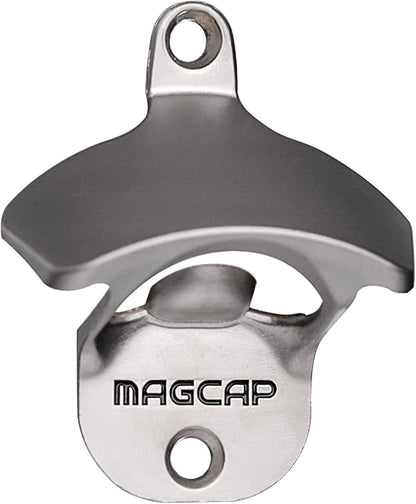 Outdoor Bottle Opener Wall Mounted - Style Magnetic Beer Bottle Opener that Catches Caps - Easy to Install and Incredibly Convenient (Gunmetal Black)