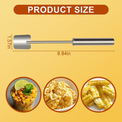Corn Huskers with Hanging Rings, Corn Cob De-kerneling Tools, Manual Stainless Steel Corn Scoops, Ideal for Quickly Removing Corn Kernels in Home Kitchens