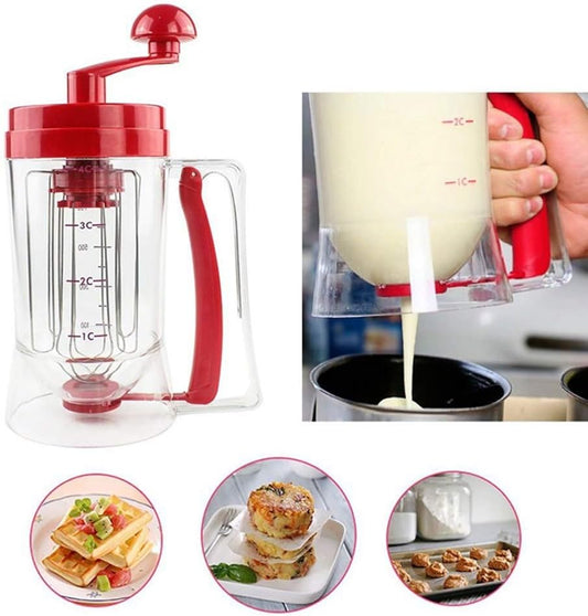 Pancake & Cupcake Mixer and Batter Dispenser Perfect Baking Tool Bakeware Maker with Measuring Label