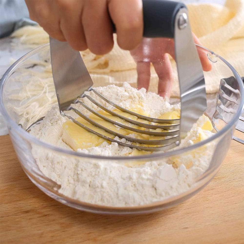 TopHomer Multi-Function Pastry Dough Blender with Non-Slip Handle, Stainless Steel Sharp Thick Blade for Mixing and Cutting Food, Easy to Clean