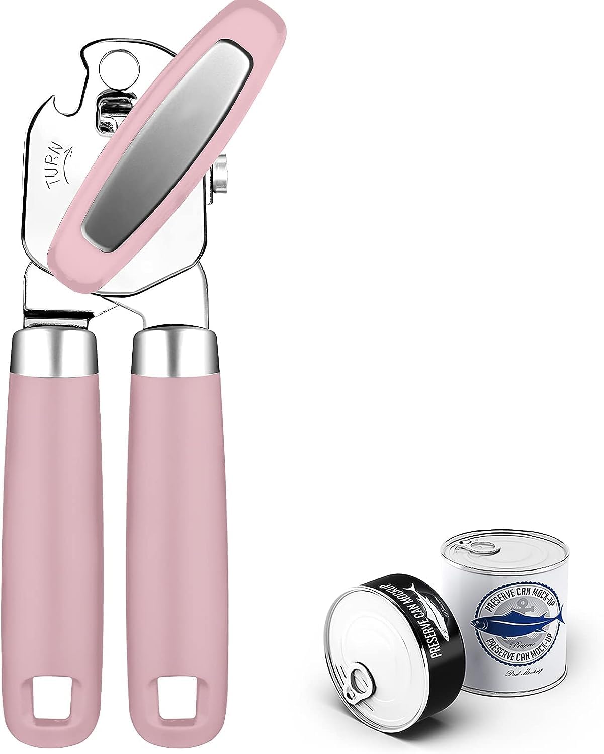 Can Opener,Professional 3-In-1 Multifunctional Manual Can Openers Bottle Opener,Kitchen Durable Stainless Steel Heavy Duty Can Opener Smooth Edge for Kitchen Seniors Friendly