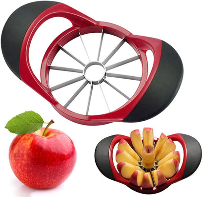 AKOAK 1 Pack Apple Slicer, Stainless Steel Divider - Sharp/Safe/Durable, 12-Blade Oversized Fruit Core Remover, For Apples, Pears, Potatoes, and More