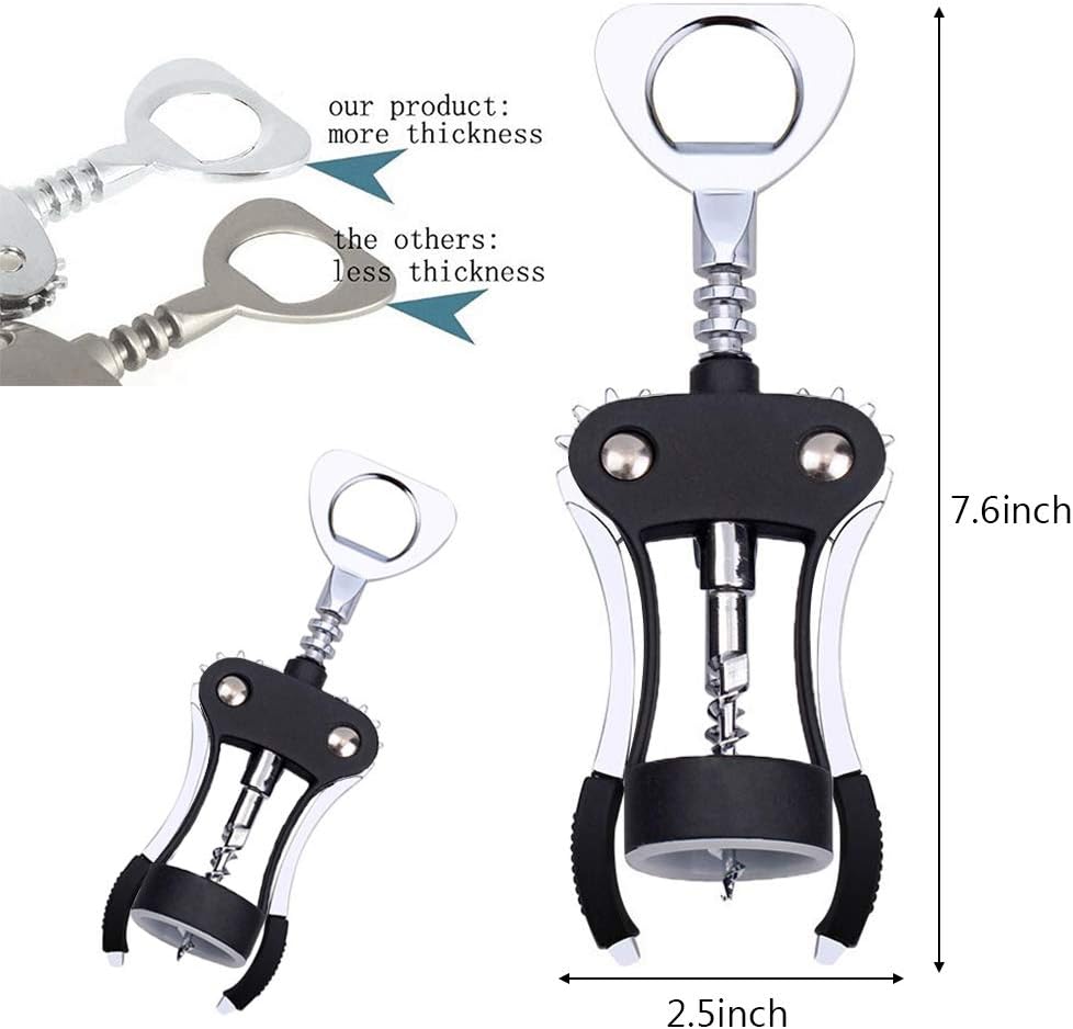 Foho Best Wing Corkscrew Wine Bottle Opener Luxury Waiter Corkscrew with Stopper Set for Wine Enthusiast Waiters - Sleeve Anchors