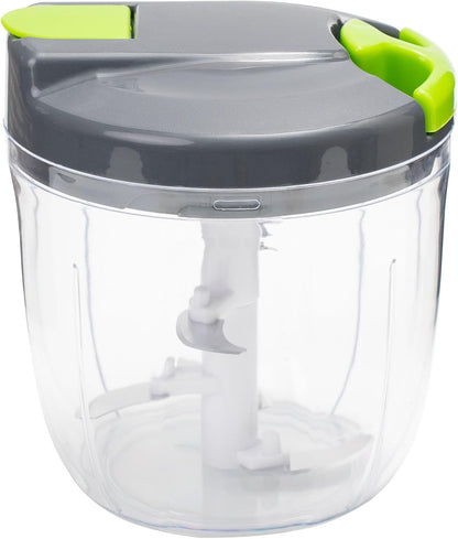 Multi-Function Manual Food Chopper & Processors with Handle and Cover,Vegetable Chopper Shredder,Garlic Press,Suitable for Onions Garlic Peppers Carrots Gingers Fruits,Ideal Gift for Kitchen(Green)