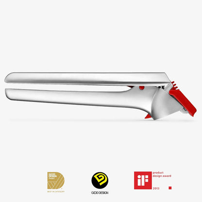 Dreamfarm Garject Lite 2-In-1 Garlic Peeler, Garlic Press & Mincer with Garlic Peel Ejector, Nylon - Red