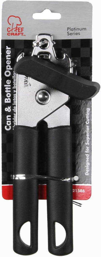 Chef Craft Select Plastic Handle Manual Can Opener, 7.5 inch, Stainless Steel