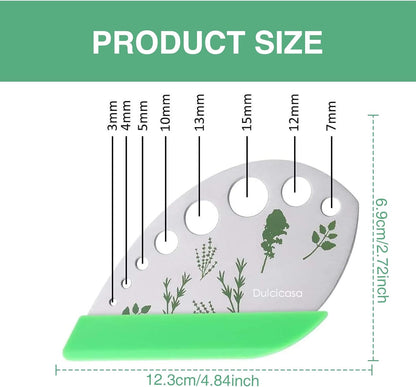 9 Holes Herb Leaf Stripper and Herb Cutter 2 in 1, Stainless Steel Fresh Herb Leaf Cilantro Chopper Stripping Tool