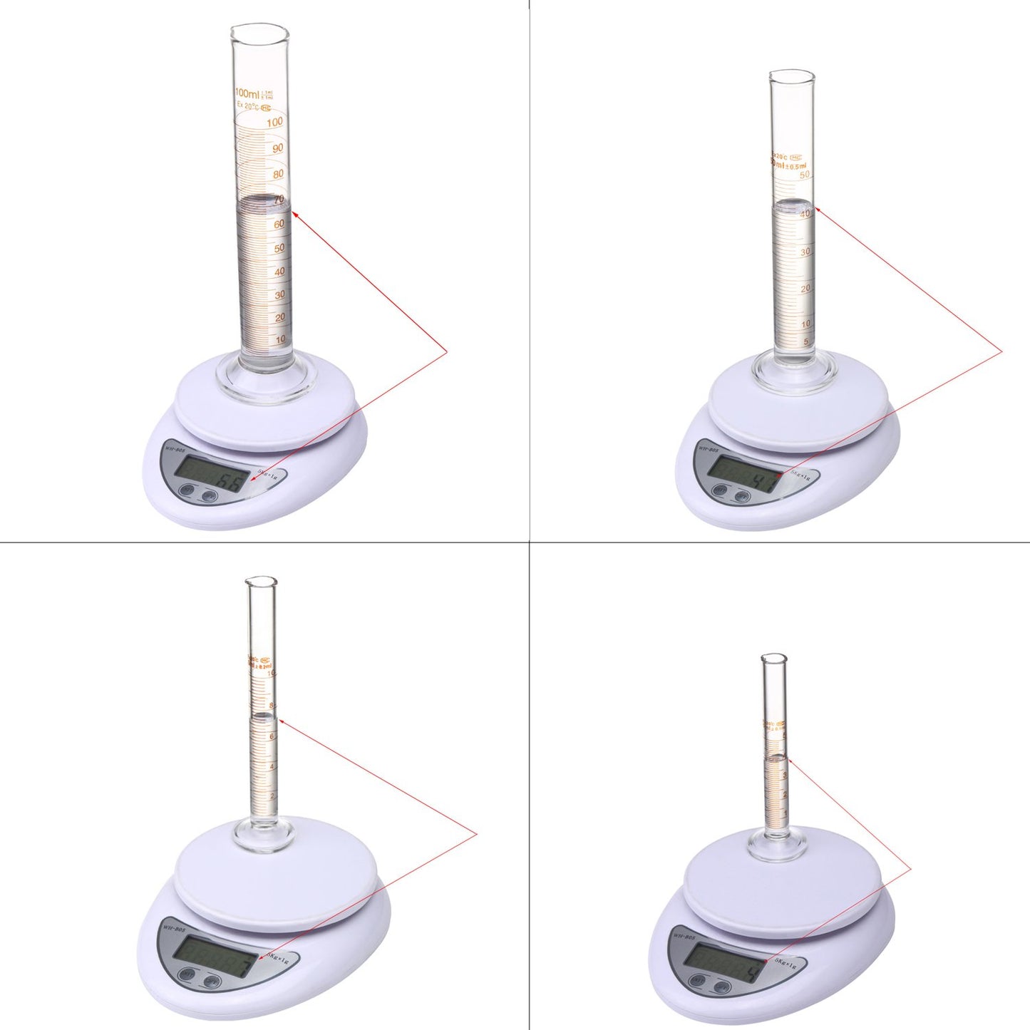 100 mL Glass Graduated Cylinder Measuring Single Metric Scale 2 Pcs with Brush (Pack of 2) … (100ml-2)