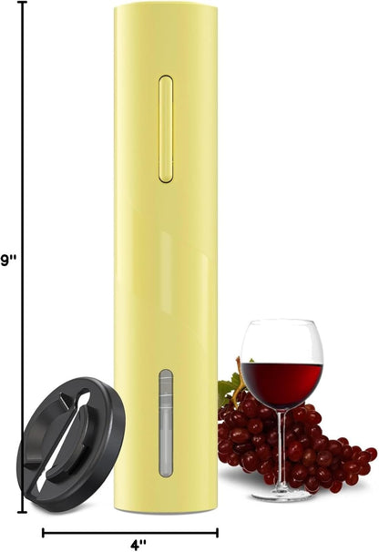 COKUNST Electric Wine Opener, Battery Operated Wine Bottle Openers with Foil Cutter, One-click Button Corkscrew Remover for Home Kitchen Party Wedding