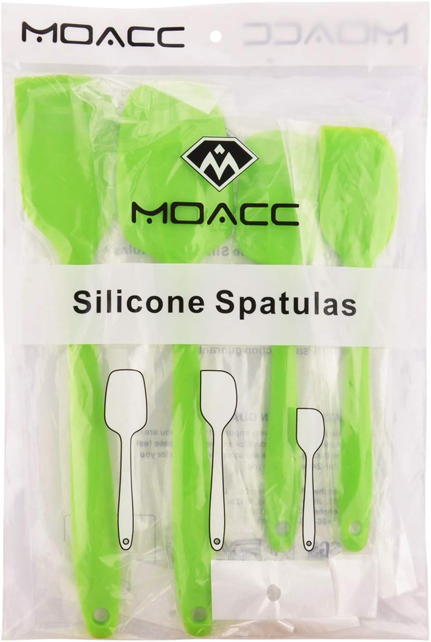 Silicone Spatulas Set of 6, Rubber Spoon Spatula Heat Resistant Spoonula One Piece Design Seamless Spatula Non-Stick Scrapers Baking Mixing Tool (Black)