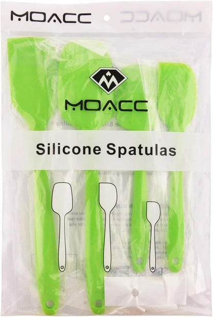 Silicone Spatulas Set of 6, Rubber Spoon Spatula Heat Resistant Spoonula One Piece Design Seamless Spatula Non-Stick Scrapers Baking Mixing Tool (Black)