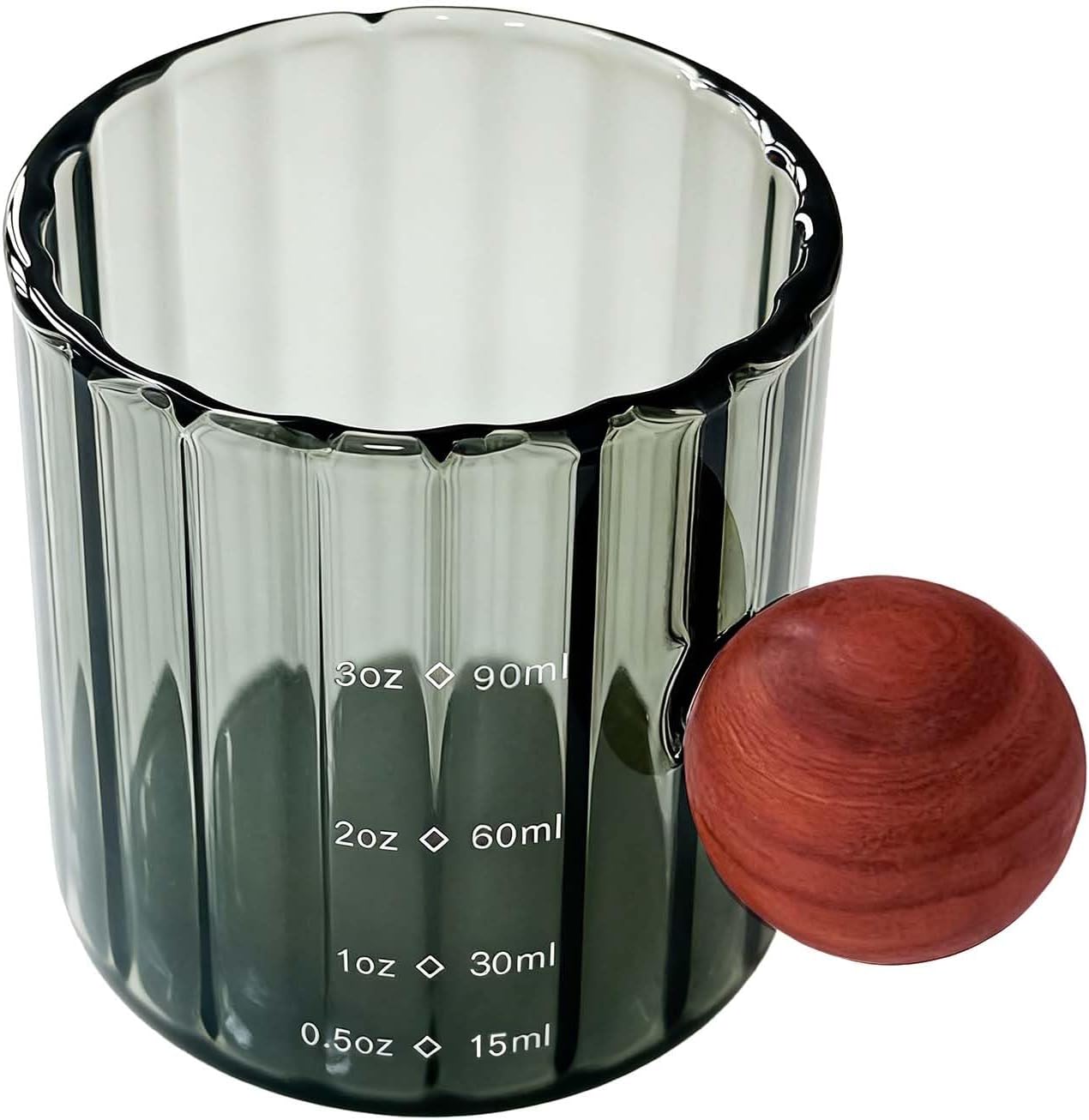 Espresso Measuring Cup with Handle, Espresso Pouring Cup, Espresso Shot Cup, 3oz Glass Measuring Cup For Coffee, Milk, Tea, Baking and Cooking (Clear 90ml)