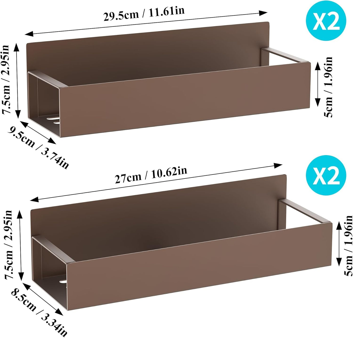 HuggieGems Metal 4 Pack Magnetic Spice Storage Rack Organizer for Refrigerator and Oven, Black Fridge Organizers and Storage, Metal