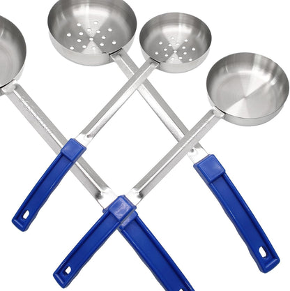 4PCS 3 oz Portion Control Serving Spoons,Measuring Ladle Scoops Food Utensils,Proportion Manage Slotted and Unslotted Scoops for Weight Loss/Kitchen(Creamy)