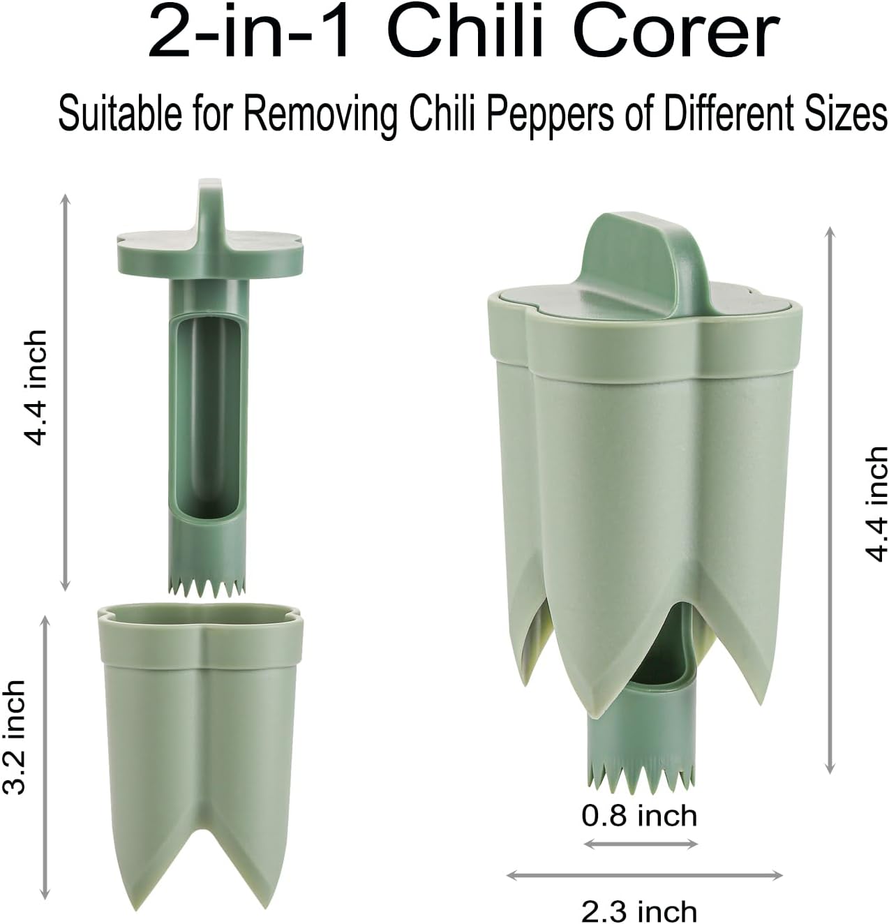 Pepper Seed Corer Remover, Upgrade 2 in 1 Bell Pepper Cutter Quickly Cutting and Deseeding Bell Pepper Corer Tool for Vegetables Kitchen Gadget