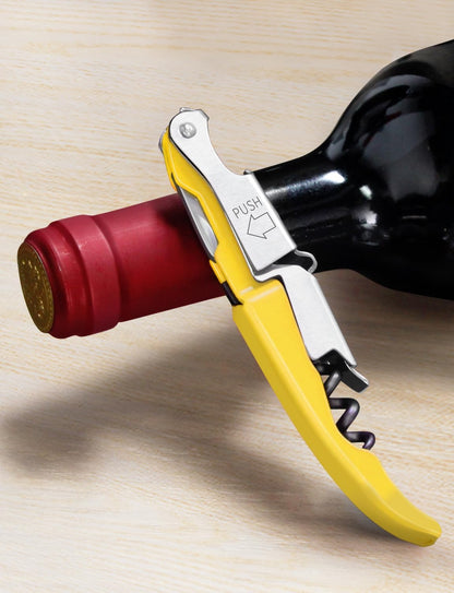 CORKAS Wine Key - Professional Handcrafted Heavy Duty Waiter Corkscrew, Compact Wine Opener with Double Hinged, Foil Cutter and Bottle Opener, Gifts for Servers, Sommelier, Bartenders - Red