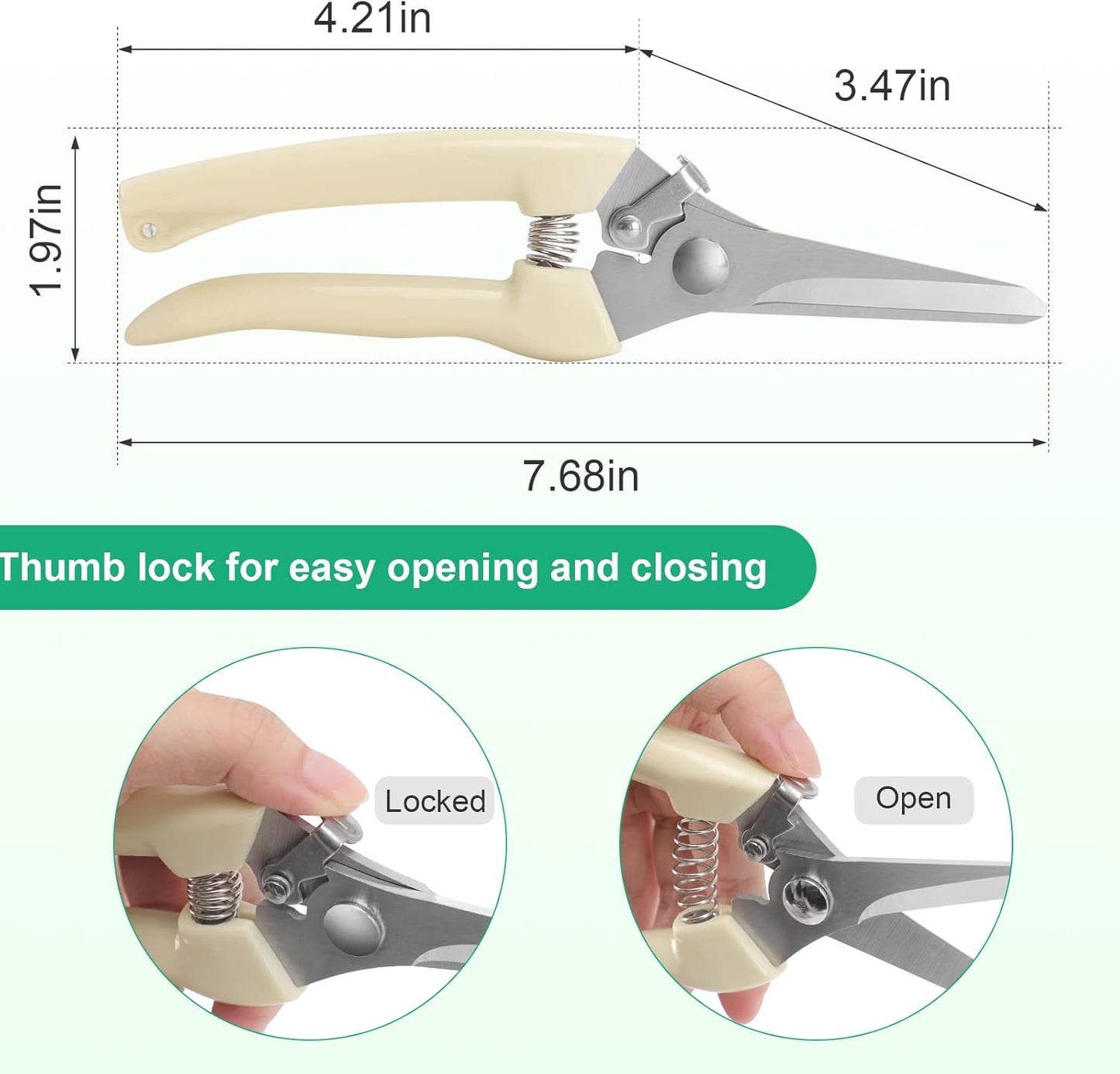 Premium Germany Pruning Shears, Work 3 Times Easier, Pruners Heady Duty, Sharp Garden Clippers Cut Fresh Flower, Hedge, Herb, Indoor Plants, Gardening Tools Scissors, Arthritis Weak Hand Snips