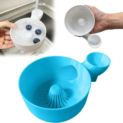 Smart Fruit & Veggie Washer, Automatic Vegetable and Fruit Washer, Printing Automatic Fruit Cleaner Spinner, Vortex Spin Produce Cleaner for Berries, Leaves, Grapes (Green, 8.8in)