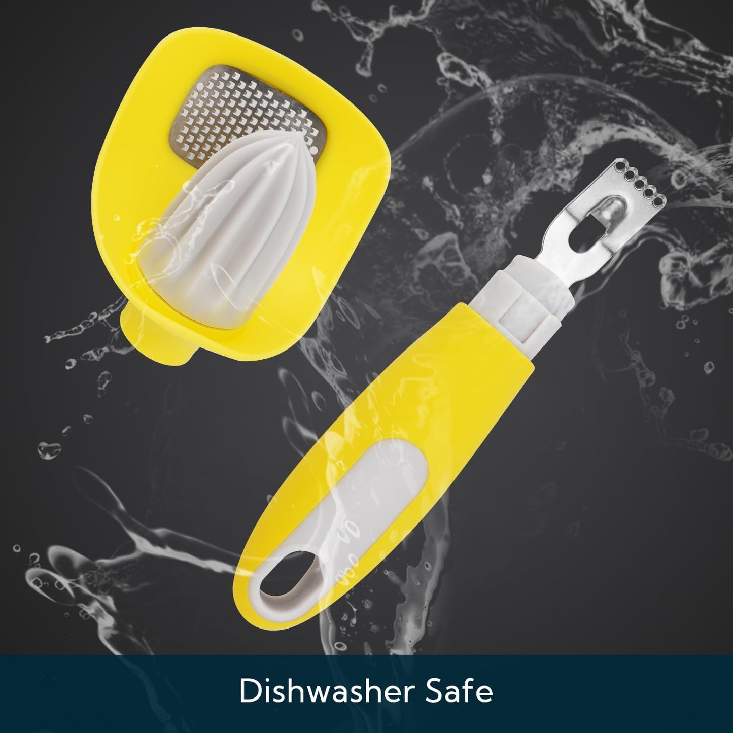 KITCHENDAO Lemon Zester Bar Tool 4 in 1, Citrus Lime Zester Peeler, Channel Knife, Citrus Reamer, Grater, Seed Pip Catcher to Avoid Mess, Soft-Touch Grip, Compact for Easy Storage, Dishwasher Safe