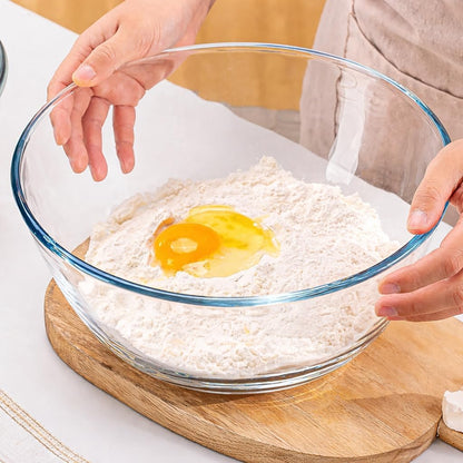 Large Glass Bowl for Sourdough Bread Making 6 QT Glass Mixing Bowl for Sourdough Bread with Lid Clear Breads Proofing Bowl with Covers Ideal for Kitchen Storage