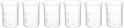 PATIKIL 3Pcs 10ml Low Form Glass Beaker, 3.3 Borosilicate Glass Graduated Printed Scale Measuring Cups with Spout for Kitchen Lab Liquids