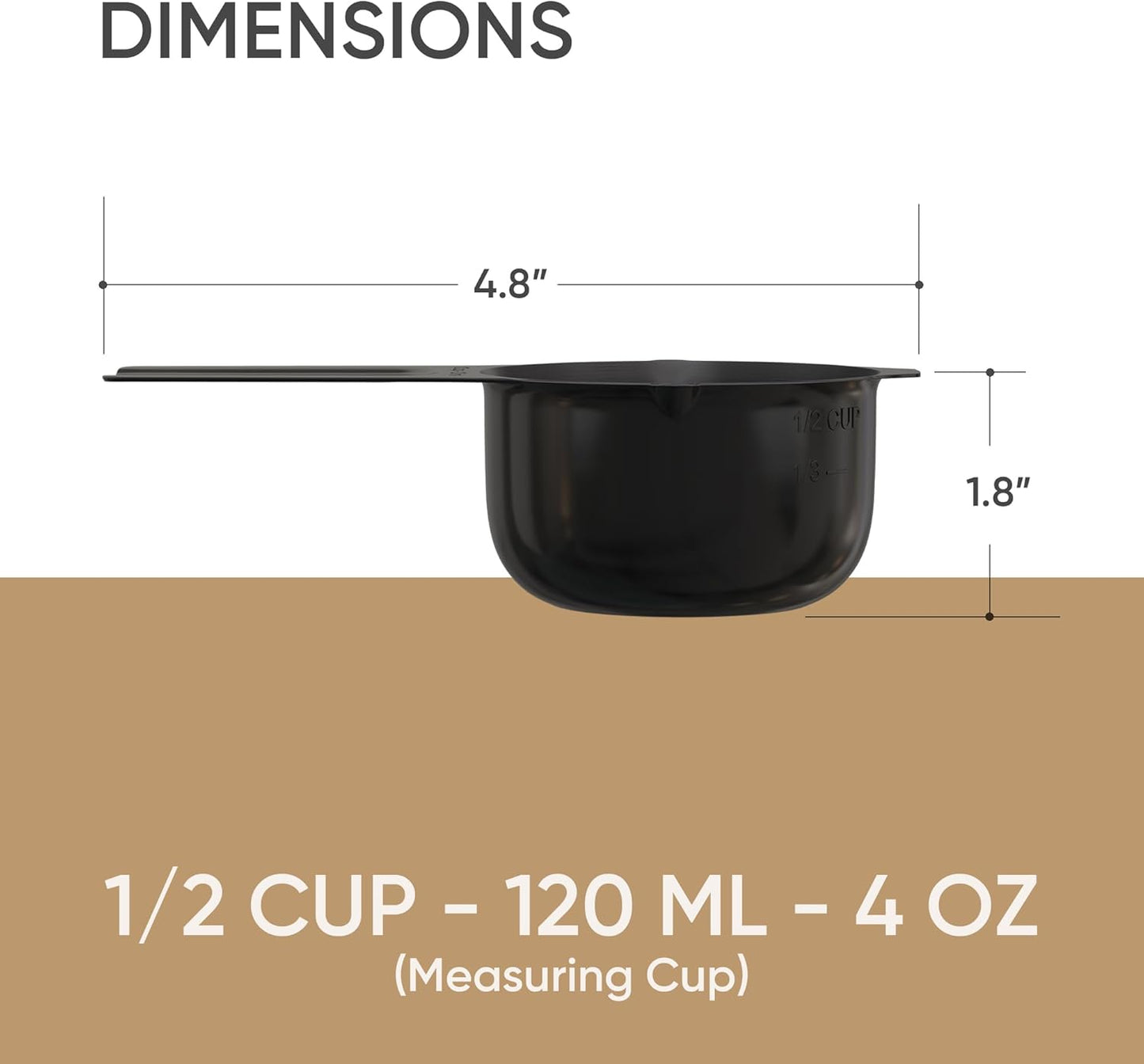 Color Up 2 Cup Measuring Cup, 480ml Stainless Steel Metal, Easy-Pour Spouts, Engraved Markings, Flat Base, Dishwasher Safe, for Dry and Liquid Ingredients