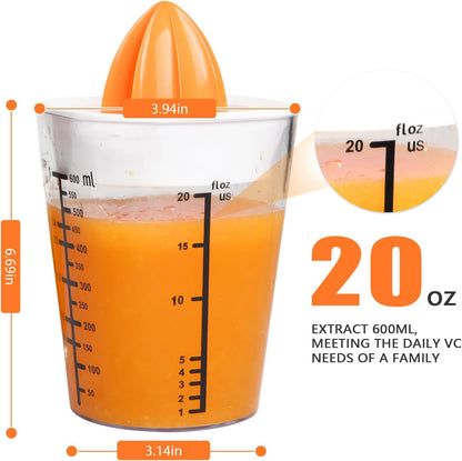 Citrus Juicer Manual Juicer, Multifunctional Hand Juicer, Lemon Lime Squeezer, 20-Ounce Capacity Orange Juicer (White, Basic)