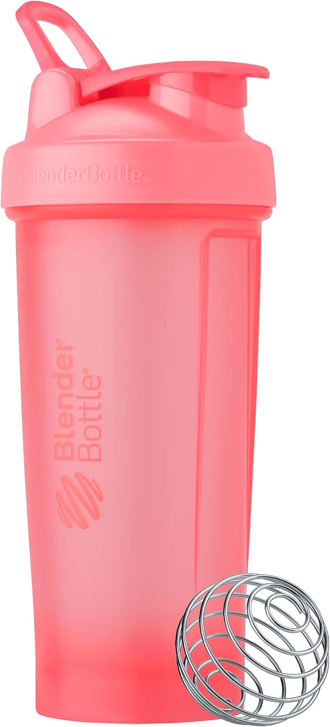 BlenderBottle Classic V2 Shaker Bottle Perfect for Protein Shakes and Pre Workout, 28-Ounce, Clear/Black