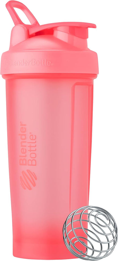 BlenderBottle Classic V2 Shaker Bottle Perfect for Protein Shakes and Pre Workout, 28-Ounce, Clear/Black