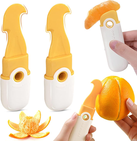 2-Pack Dual-Ended Orange Peelers - Citrus Peeler & Slicer for Oranges, Lemons, and Limes, Grapefruit