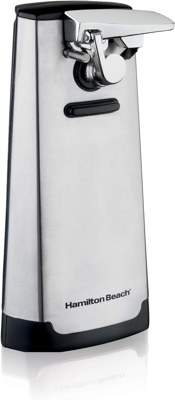 Hamilton Beach Extra-Tall Electric Automatic Can Opener with Easy-Clean Detachable Cutting Lever, Cord Storage, Knife Sharpener, Black (76702)