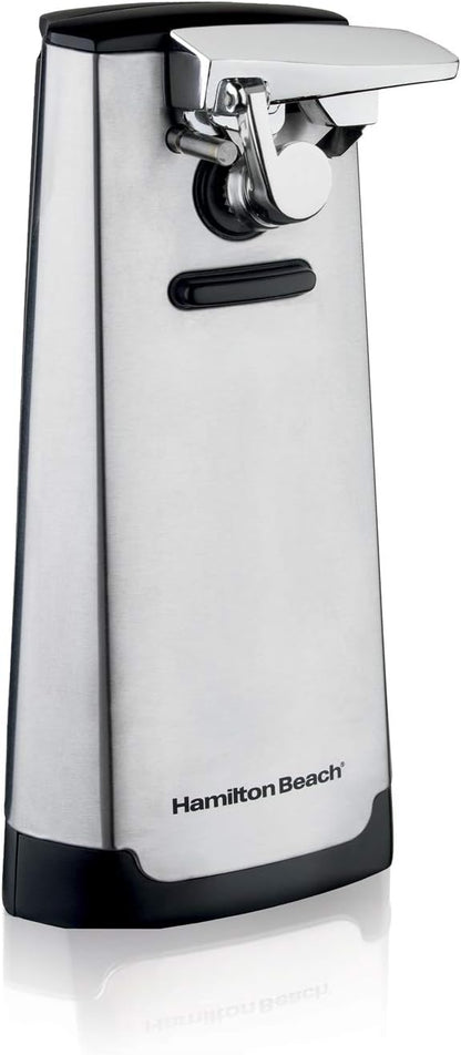 Hamilton Beach Extra-Tall Electric Automatic Can Opener with Easy-Clean Detachable Cutting Lever, Cord Storage, Knife Sharpener, Black (76702)