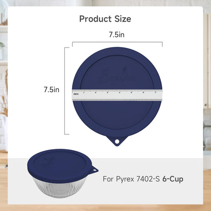 SOPHICO Silicone Replacement Lids for Pyrex Sculpted Glass & Tinted Glass Bowls Mixing Bowls（4 size）