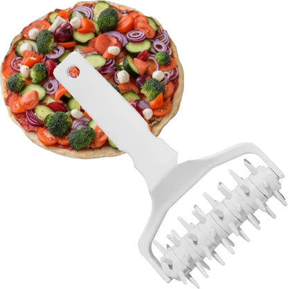 Pizza Dough Docker, Professional Dough Roller with Spikes, Plastic Pizza Pastry Docker Roller Pizza Docking Tool for Home & Commercial Kitchen, 8.1 X 4.7 X 2.6in