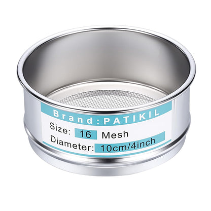 PATIKIL 325 Mesh(0.045mm) Lab Sieve, 3.9"(10cm) Diameter Sifting Screen 304 Stainless Steel Wire Cloth Fine Mesh Sieve for Industrial Laboratory Home Soil Sifter Dry Sift Screens Hash - Colors A