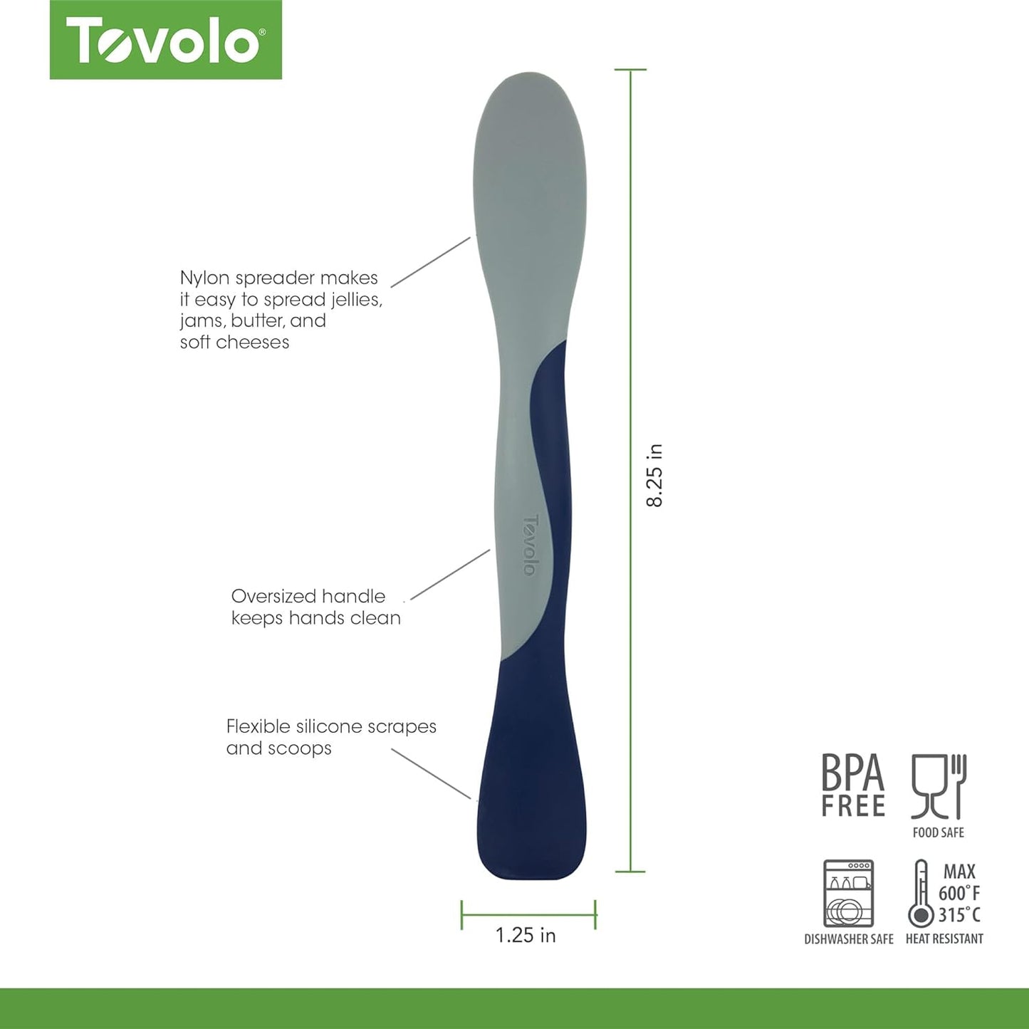 Tovolo Tool for Kitchen Meal Prep to Scoop Spread Slice and Scrape,White/Gray