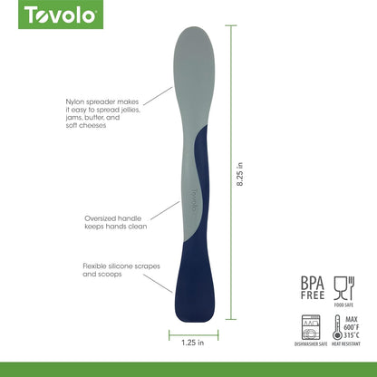 Tovolo Tool for Kitchen Meal Prep to Scoop Spread Slice and Scrape,White/Gray