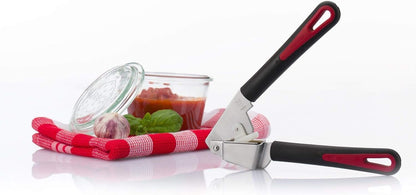 Westmark Germany Multipurpose Garlic Press with Olive Pitter, Nutcracker and Fish Scaler (Grey)