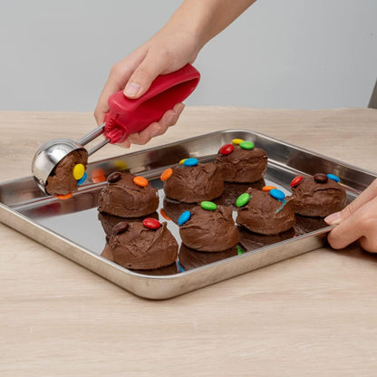 Restaurantware Ice Cream Scoop 1 Case 3.75 oz Stainless Steel Portioner Commercial Kitchen Tool Comfortable Grip Dishwasher-Safe Ambidextrous Handle