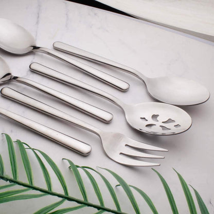 Serving Platters Forks Stainless Steel Buffet 9 inch Utensils Cake Butter Pastry Servers (4 pcs serving forks)