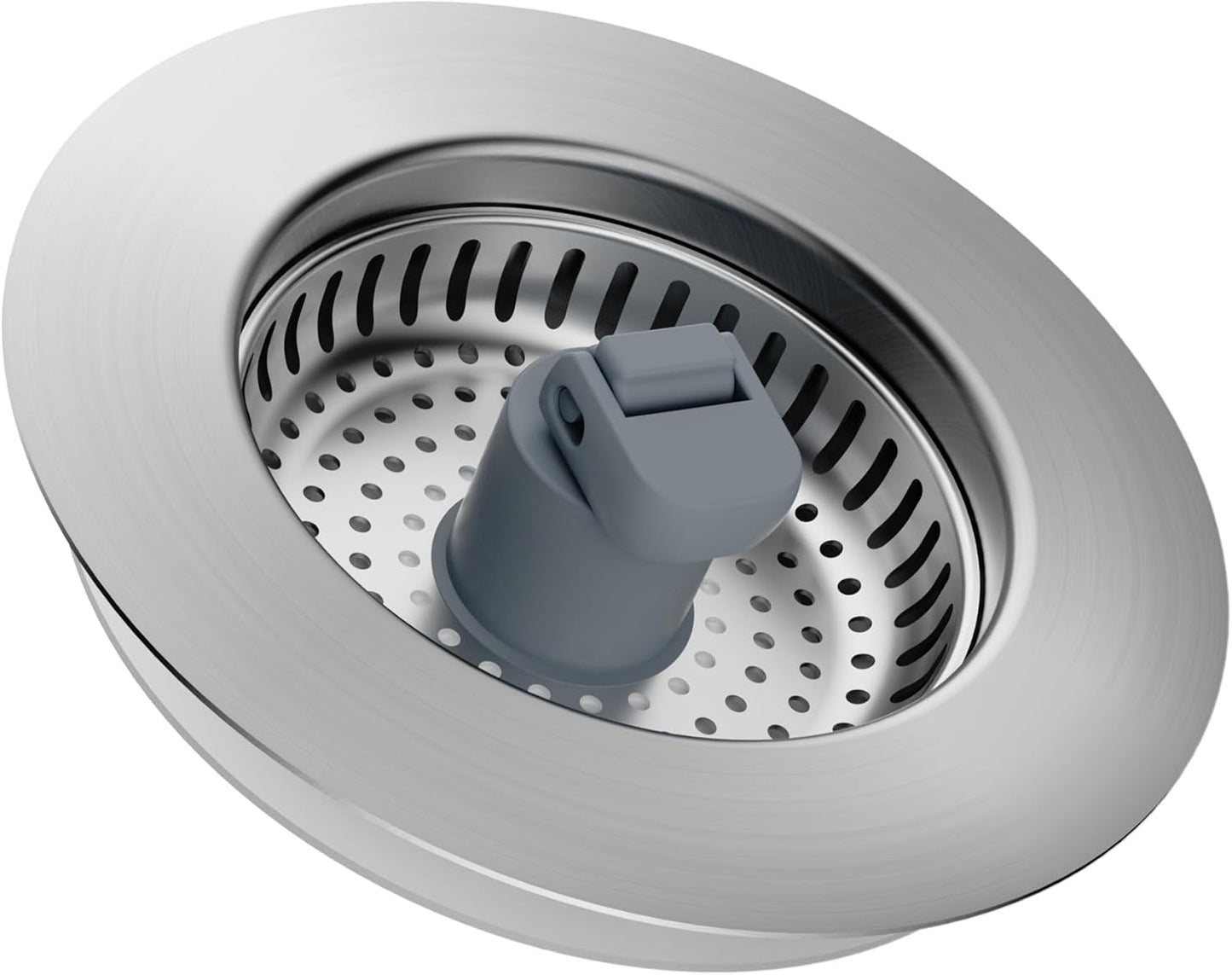 Hibbent Upgraded 3 in 1 Kitchen Sink Drain Strainer and Stopper Combo, Stainless Steel Metal Pop Up Sink Stopper, Anti-Clogging Basket with Foldable Handle for US Standard 3-1/2 Inch Drain