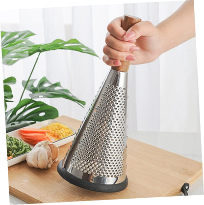 Kitchen Grater Cheese Grater with Handle Carrot Peeler Veggie spiralizer Manual Mandoline Slicer Cheese Slicer Cucumber Slicer Cone-Shaped Cheese Grater Truffle Wood Vertical
