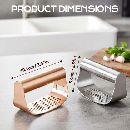Stainless Steel Garlic Presser, 2026 New Garlic Press Rocker Heavy Duty Garlic Mincer, Portable Manual Press Tool Garlic Chopper for Smash Garlic Kitchen Tools (Rose Gold)