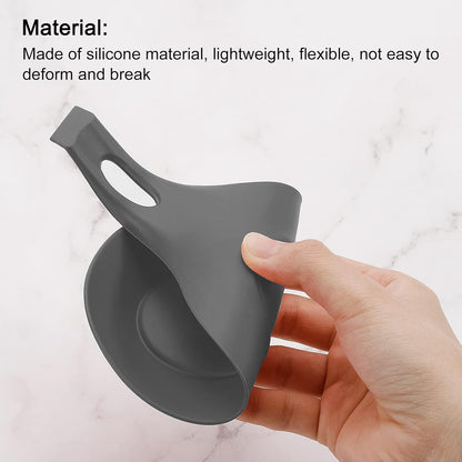 uxcell Silicone Spoon Rest, 7.68" x 3.74" Heat Resistant Kitchen Utensil Holder Spatula Ladle Rest for Counter Stove Top, Black 8Pcs