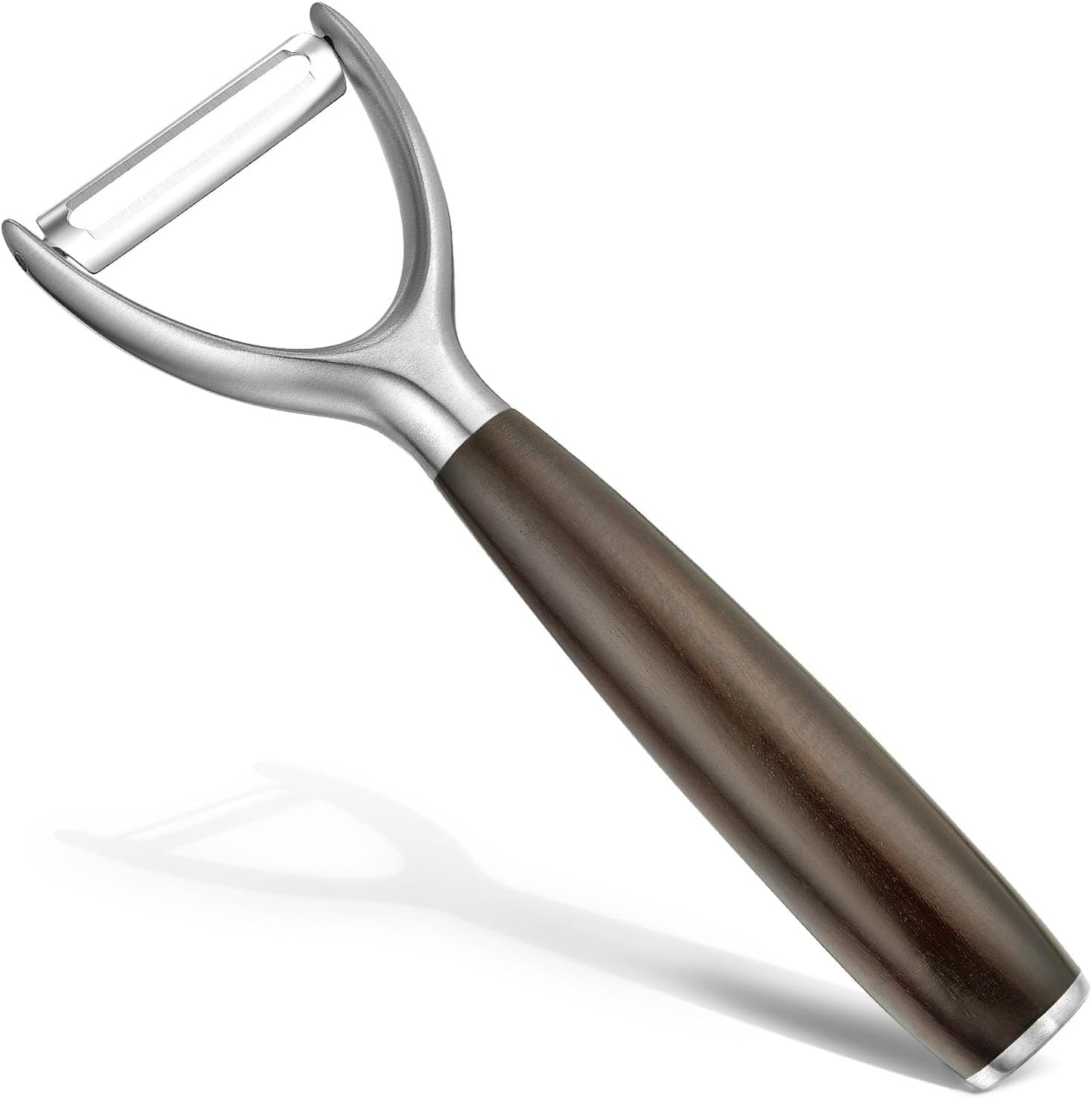 Serrated Blade Premium I Type 304 Stainless Steel Multifunctional Kitchen Peeler Real Wood Handle Ultra Sharp Blade Vegetable Potato Apple（Agarwood）